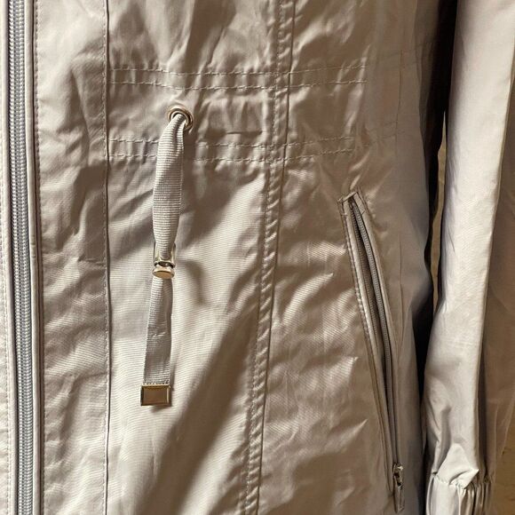 Cole Haan Signature Gray Hooded Rain Jacket Large - Picture 4 of 13